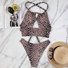 Load image into Gallery viewer, Leopard Print Two Piece Swimsuit
